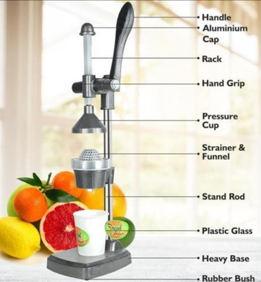 ROYAL WORLD Aluminium ,Juice Machine, juicer machine, Fruit Juicer Hand Press Hand Juicer(Black)
