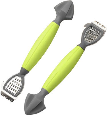 Zibuyu Steel Lemon Zester and Juicer Set Stainless Steel Citrus Squeezer 4 in 1 Grater Reamer Hand Juicer(Grey)