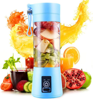 Xydrozen Plastic, Steel Juicer Bottle Blender Grinder Mixer Hand Juicer(Blue)
