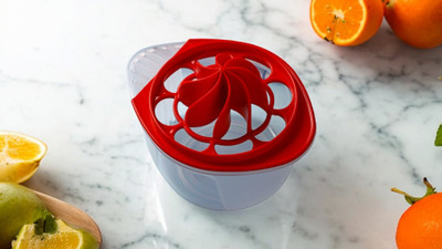 NHB BOUTIQUE Plastic Hand Press 2 in Vita Manual Fruit juicer/Orange Squeezer Bowl for Citrus Lemon Hand Juicer(Red, White)