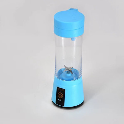 ChefEmbrace Plastic Portable USB Rechargeable 6-Blade Juicer Blender Hand Juicer(Blue)