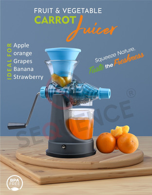 SEQUENCE Plastic Heavy Duty Hand Juicer For Carrot,Fruits And Vegtables Hand Juicer(Blue)
