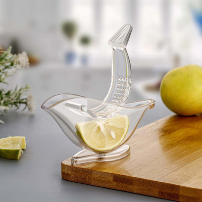 dharani Vergin Plastic manual lemon slice squeezer bird shape, portable transparent fruit juicer Hand Juicer(Multicolor)