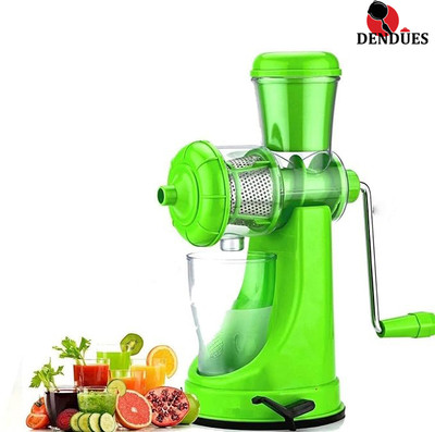 DENDUES Plastic Plastic for Fruits and Vegetables with Steel Hand Juicer Hand Juicer(Green)