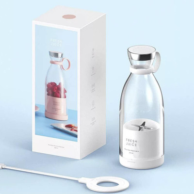 Jest nest Plastic Wireless Rechargeable Mini Portable Fresh Juice Blender, White,Can blend fruit Hand Juicer(White)