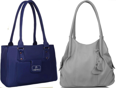 Lazzaroo Women Blue, Grey Shoulder Bag(Pack of: 2)