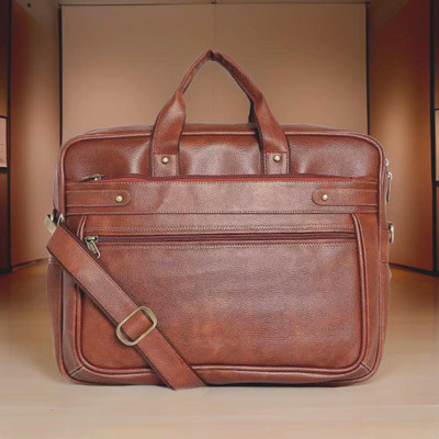 Shivra Men & Women Tan Messenger Bag