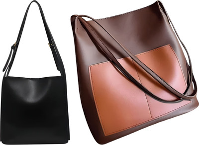 Trendycraft Women Brown, Black Shoulder Bag(Pack of: 2)