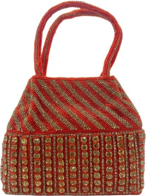 Shoomi Women Red, Gold Handbag