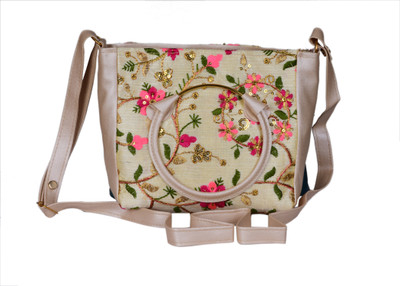 Sunesh Creation Beige Sling Bag Stylish Handbag with Chain Strap