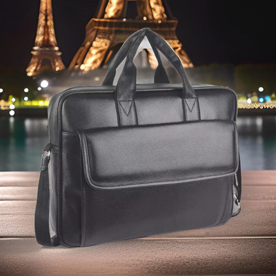 Shivra Men & Women Black Messenger Bag