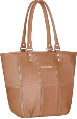 semiize Women Tan Shoulder Bag