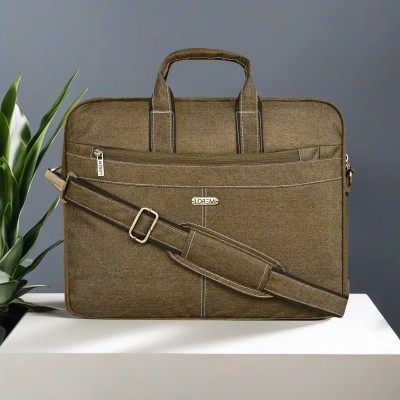 LOREM BG16 Brown Color Briefcase Laptop Bag Cross Body Office Business Professional Bag for Men & Women Waterproof Messenger Bag(Brown, 12 L)