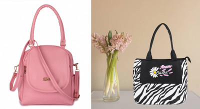 M R ALKA Women Pink, Black Messenger Bag(Pack of: 2)