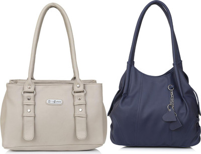 Lazzaroo Women Beige, Blue Shoulder Bag(Pack of: 2)