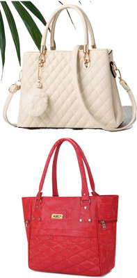 Plama Women White, Red Handbag
