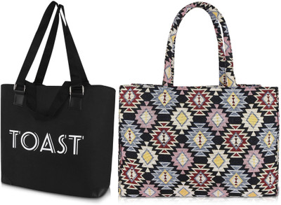 HBC Women Multicolor, Black Shoulder Bag(Pack of: 2)