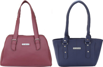 Lazzaroo Women Maroon, Blue Shoulder Bag(Pack of: 2)