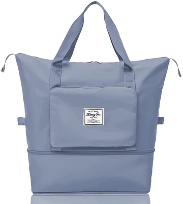Ankit International (Expandable) Sky Blue Large Capacity Duffle Bag, Expandable Folding Travel Bag for Women Duffel Without Wheels