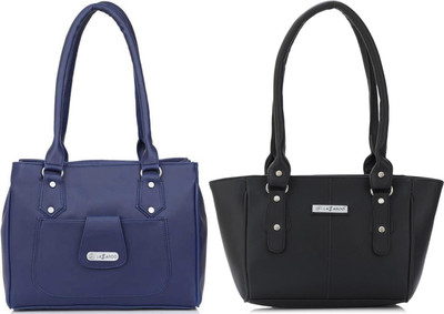 Lazzaroo Women Blue, Black Shoulder Bag(Pack of: 2)