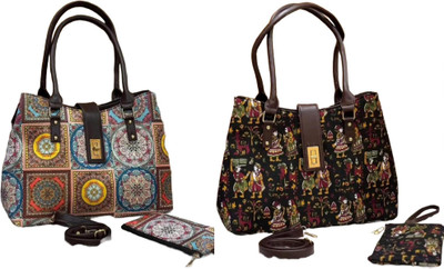CRAFTWELL Women Multicolor Tote(Pack of: 2)