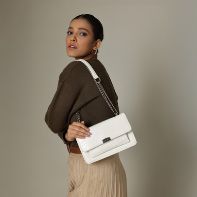 LINO PERROS Women White Shoulder Bag