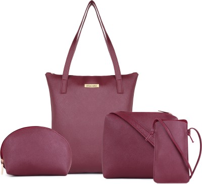 LEGAL BRIBE Women Maroon Tote(Pack of: 4)