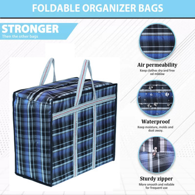 eTrack Reusable Large Waterproof Storage Bags |Grocery bag |shopping Bag Large Capacity 150 L Backpack(Blue)