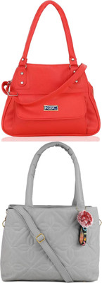 Plama Women Red, Grey Handbag