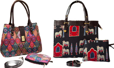 CRAFTWELL Women Multicolor Tote(Pack of: 2)