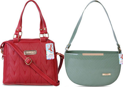 MSK Collection Women Maroon, Grey Messenger Bag(Pack of: 2)