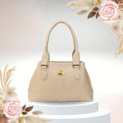 HIGHFI Women Beige Handbag