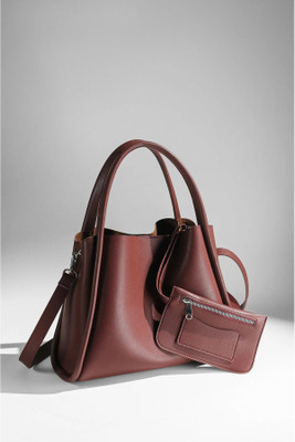 Women Craft Tan Sling Bag Stylish PU Leather Tote Bag with Detachable Pouch for Women, Office & Daily Use