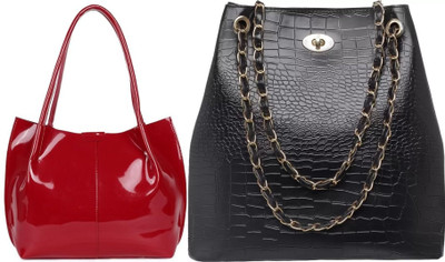 Trendycraft Women Black, Red Shoulder Bag(Pack of: 2)