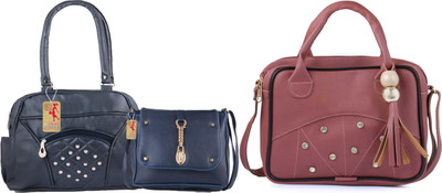 MSK Collection Women Blue, Blue, Brown Messenger Bag(Pack of: 3)