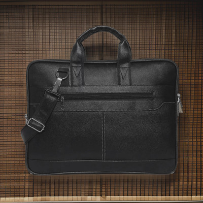 JairaJ Unisex Synthetic Leather Laptop Shoulder Messenger Bag men women Waterproof Messenger Bag(Black, 2978 L)