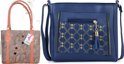 MSK Collection Women Brown, Beige, Blue Messenger Bag