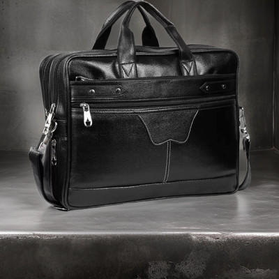 Shivra Men & Women Black Messenger Bag