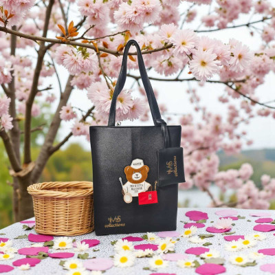 MS COLLECTIONS Women Black Tote