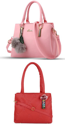 Plama Women Pink, Red Handbag