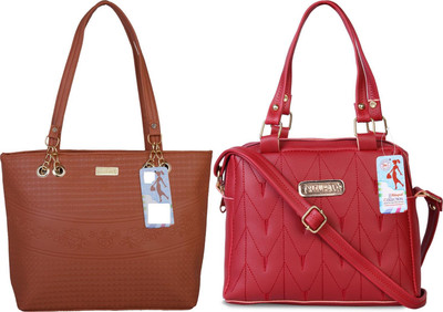 MSK Collection Women Tan, Maroon Messenger Bag(Pack of: 2)