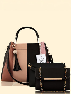 LIKE STYLE Women Black Handbag(Pack of: 3)