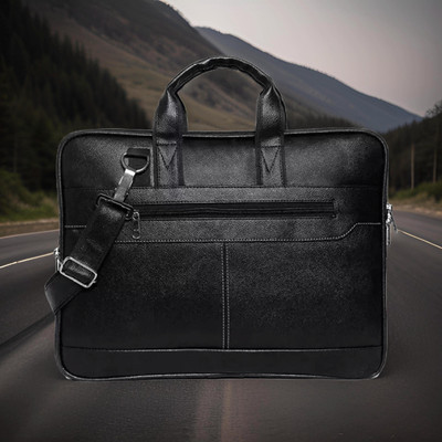 Shivra Men & Women Black Messenger Bag