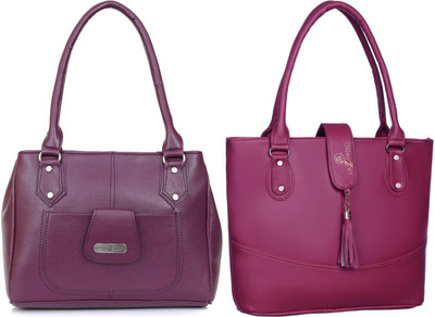 Lazzaroo Women Purple, Maroon Shoulder Bag(Pack of: 2)