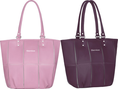 semiize Women Maroon, Pink Shoulder Bag(Pack of: 2)