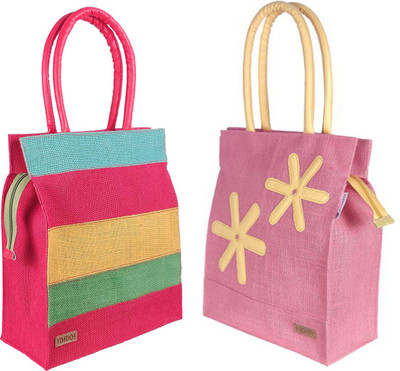 Foonty Women Red, Pink Hand-held Bag(Pack of: 2)