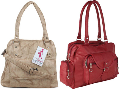 MSK Collection Women Beige, Red Messenger Bag(Pack of: 2)