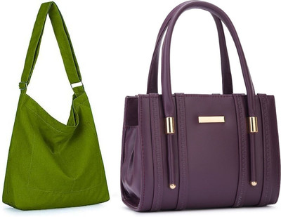 Trendycraft Women Green, Purple Sling Bag(Pack of: 2)