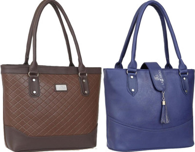 Lazzaroo Women Brown, Blue Shoulder Bag(Pack of: 2)