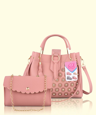 LIKE STYLE Women Pink Handbag(Pack of: 2)